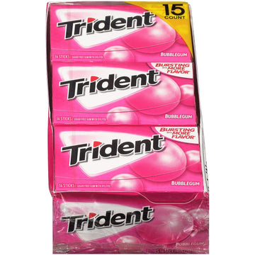 Trident Bubble Gum 14 Stick (15) Count (Original Version) (Original Version)