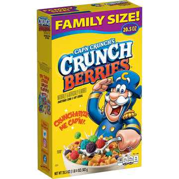 Capn Crunch Cereal, Crunch Berries, 20.5oz Box