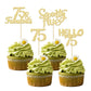 Gyufise 24Pcs Gold Glitter 75 Cupcake Toppers 75Th Birthday Cupcake Toppers Hello 75 Seventy Five 75 Cake Toppers 75 Fabulous Cu