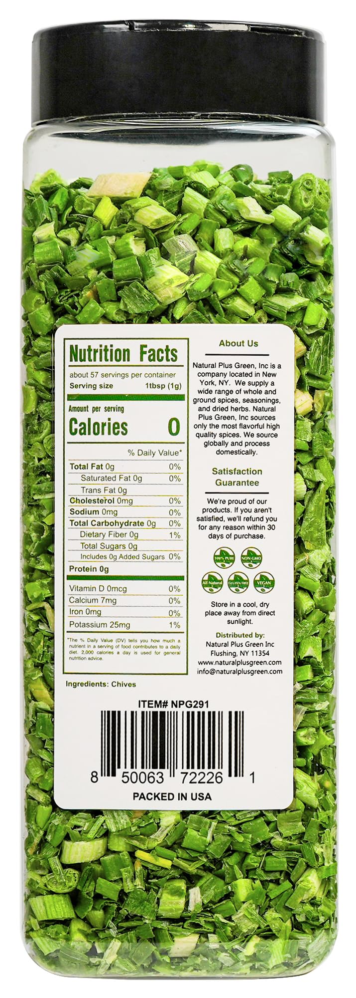 Npg Freeze-Dried Chives 2 Oz, Dehydrated Chopped Chives, Mild Onion Herb For Cooking, Soup, Ramen, Stir Fry & Garnish, Non-Gmo,