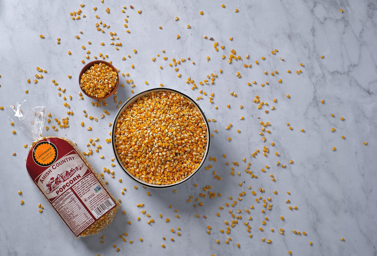 Amish Country Popcorn | 1 lb Bag | Ladyfinger Popcorn Kernels | Old Fashioned, Non-GMO and Gluten Free (Ladyfinger - 1 lb Bag)