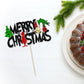 1Pcs Merry Christmas Cake Topper Red Green Glitter Merry Christmas Grenchhmas Cupcake Picks Merry Grenchhmas Theme New Year Holi