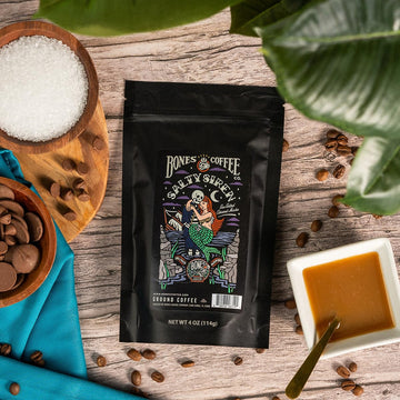Bones Coffee Company Favorite Flavor Sample Pack With Specialty Mug | Pack Of 5 Assorted Flavor Ground Coffee Beans | Medium Roa