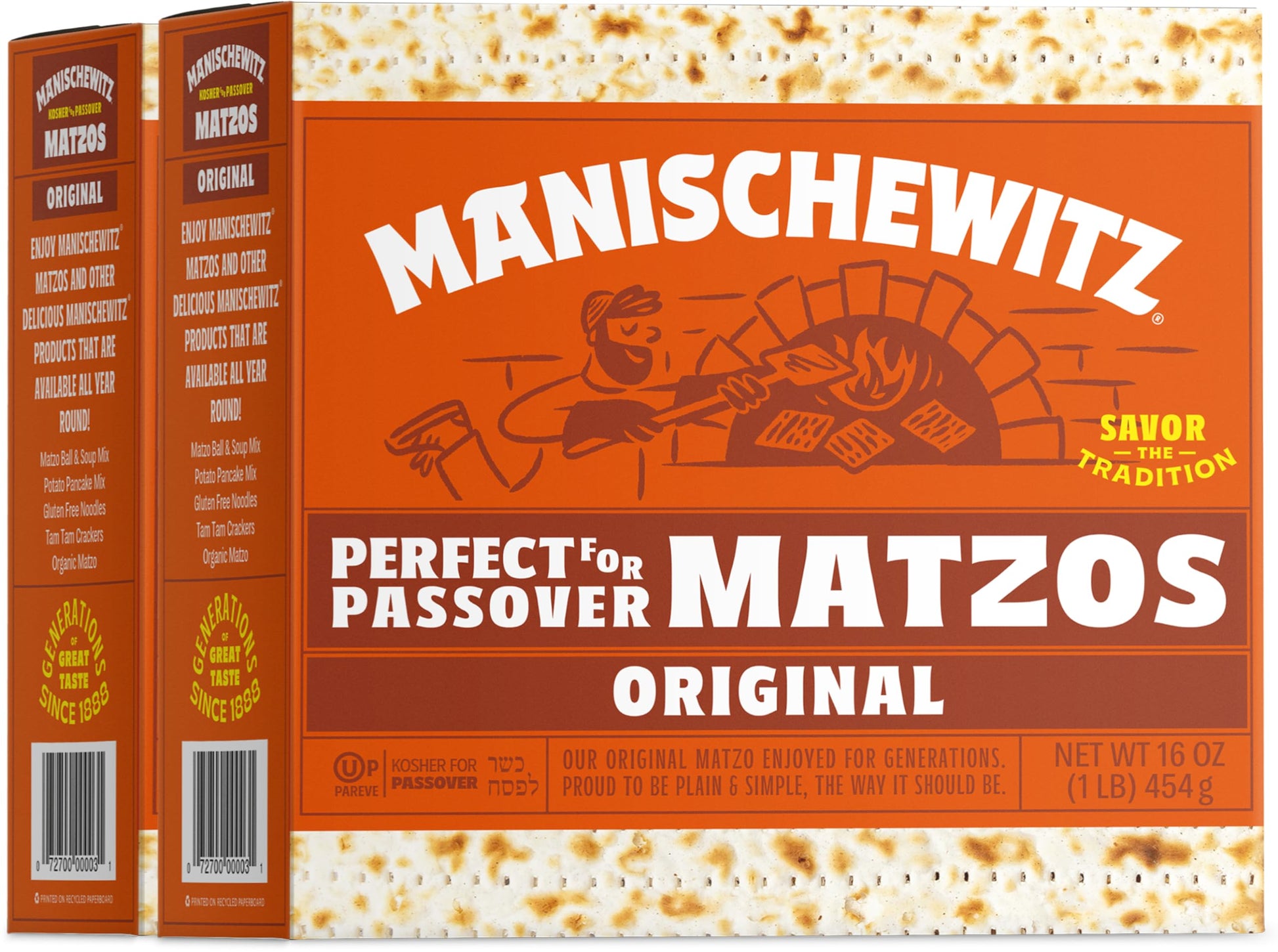 Manischewitz Passover Matzos Breakers  Fresh And Crispy Matzah. (2 Pack) Total 2 Lbs.