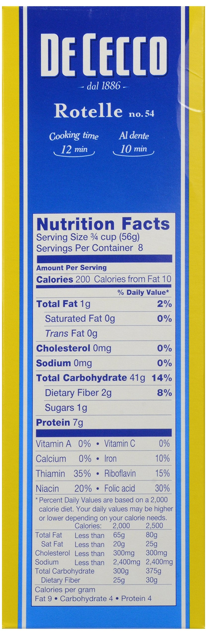 De Cecco Pasta Rotelle No.54, 16 oz - Traditional Italian Pasta for Delicious Meals