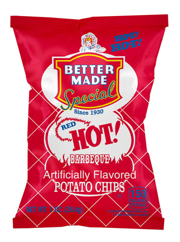 Better Made Special Potato Chips (Red Hot Bbq) - 50 Pack - 50 X 1 Oz. Bags - Crunchy, Individual Snacks Made From Fresh Potatoes