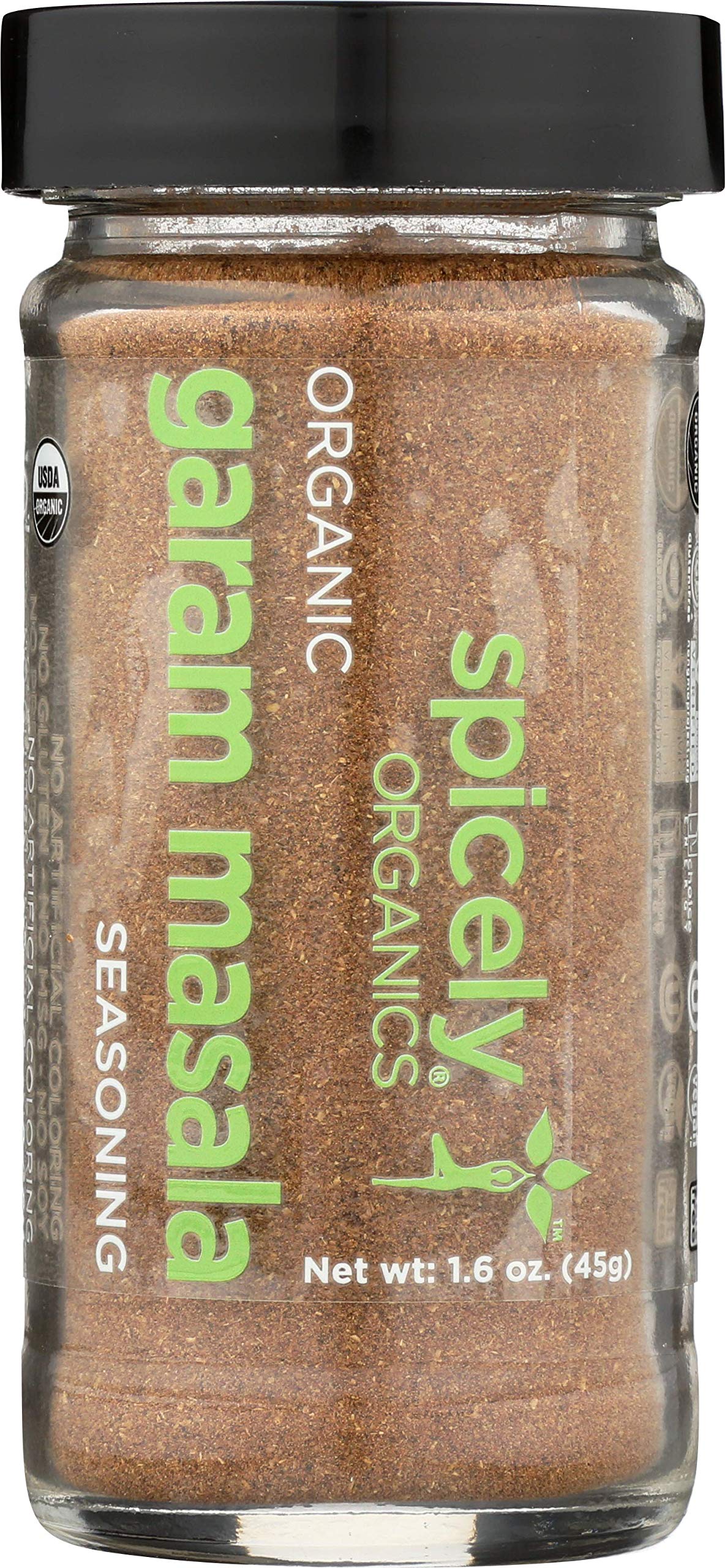 Spicely Organics Seasoning Garam Masala 1.60 Ounce Jar Certified Gluten Free