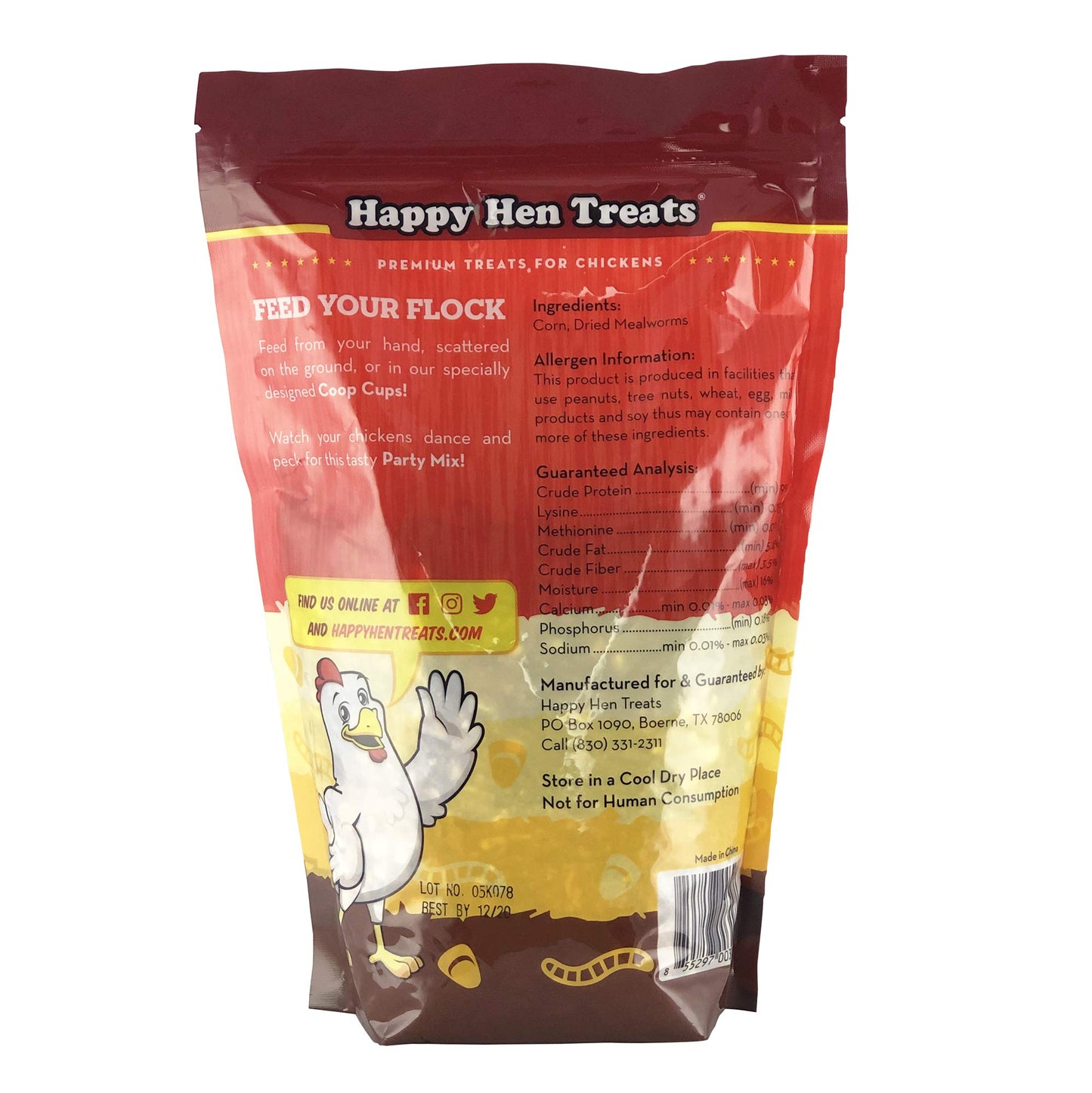Happy Hen   Party Mix Mealworm And Corn, 2-Pound