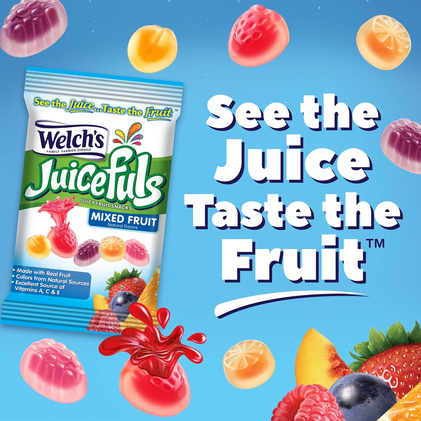 Welch'S Fruit Snacks & Juicefuls Juicy Fruit Gushers, Mixed Fruit Combo Variety Pack, Gluten Free, Individual Single Serve 0.8 A