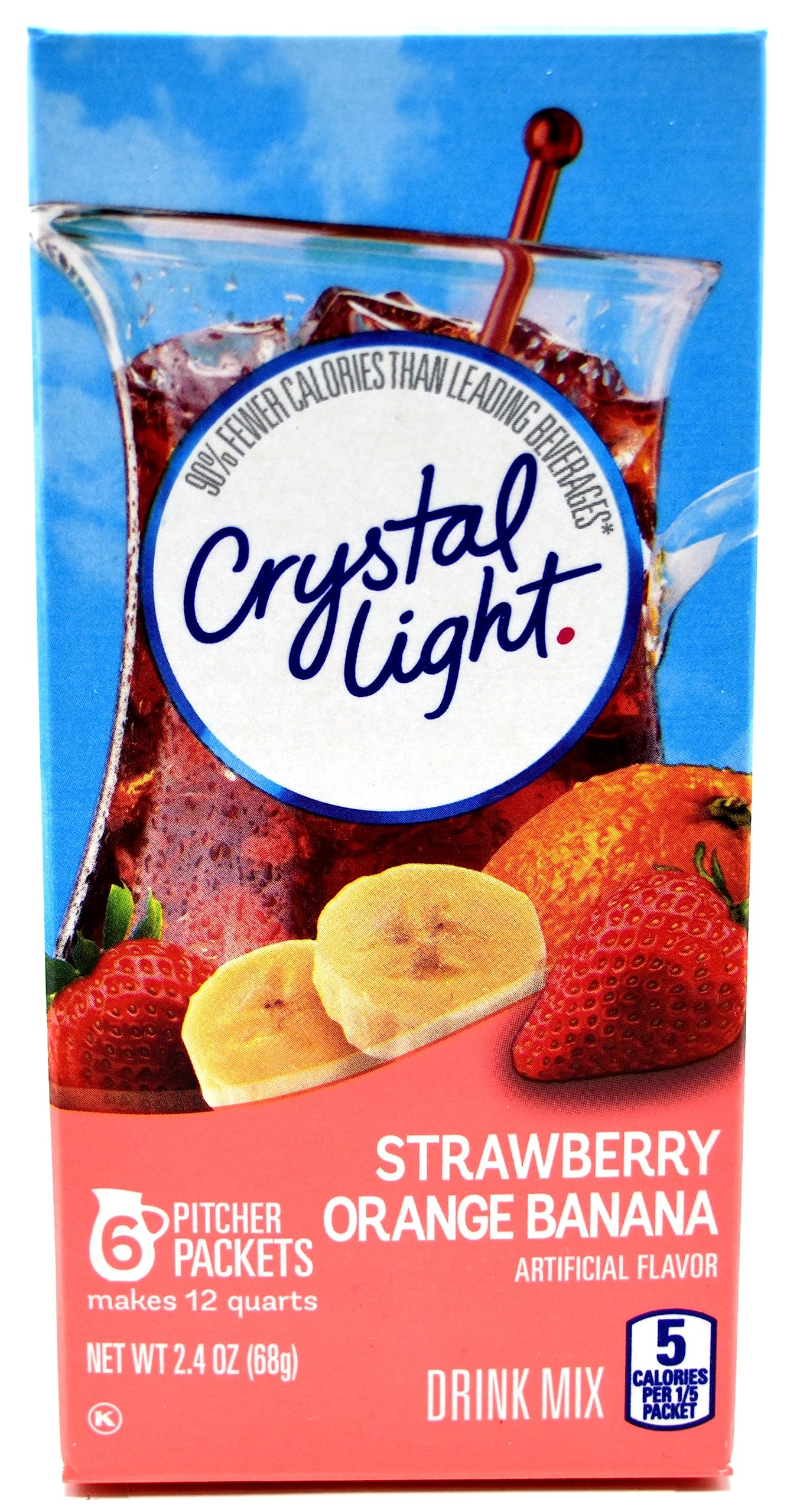 Crystal Light Strawberry Orange Banana Drink Mix  12-Quart 2.4-Ounce Canister (Pack Of 20)