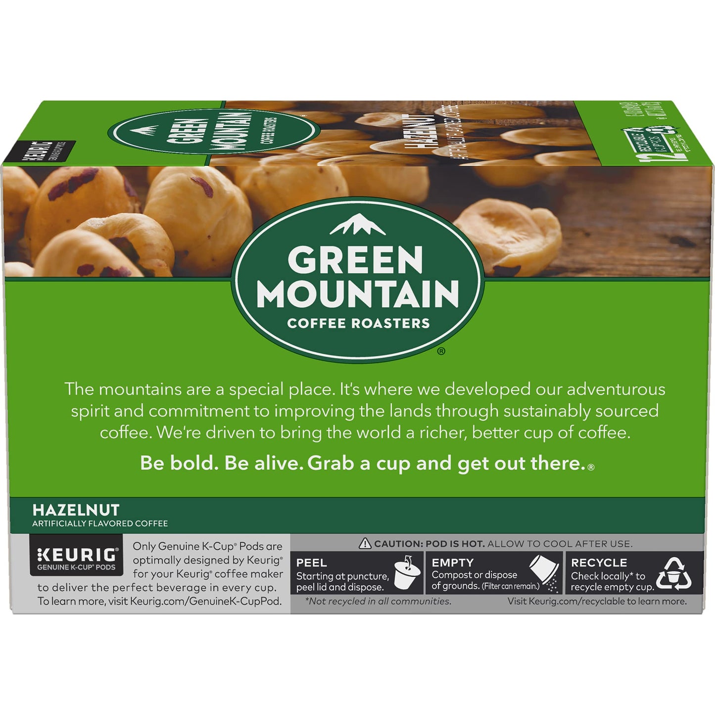 Green Mountain Coffee Roasters Hazelnut K-Cup Pods Light Roast Coffee 12 Count