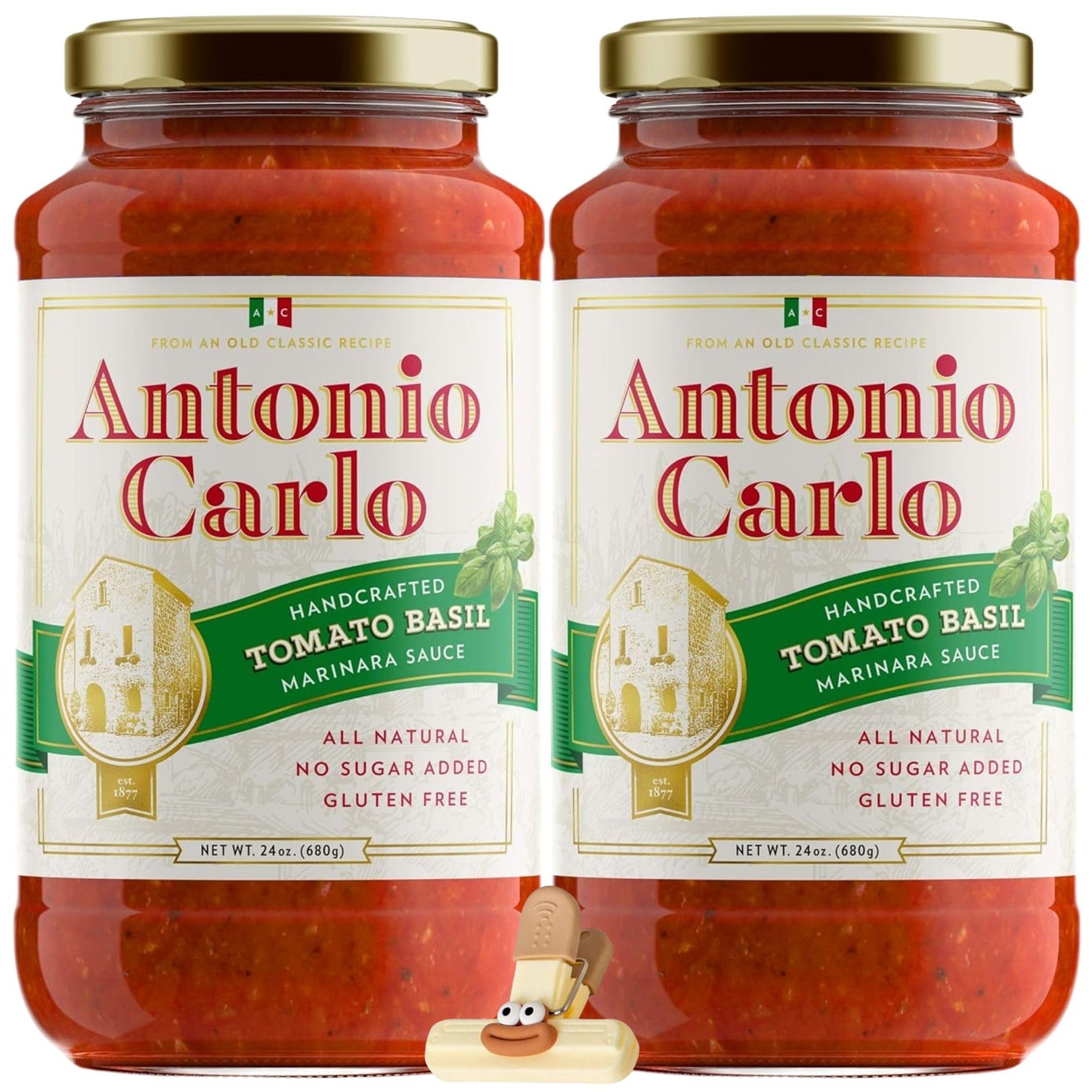 Antonio Carlo Gourmet Sauce Tomato Basil 24 oz - Best Italian Pasta Sauce for Pasta Dishes - Antonio Carlo Sauce - Gourmet Pasta