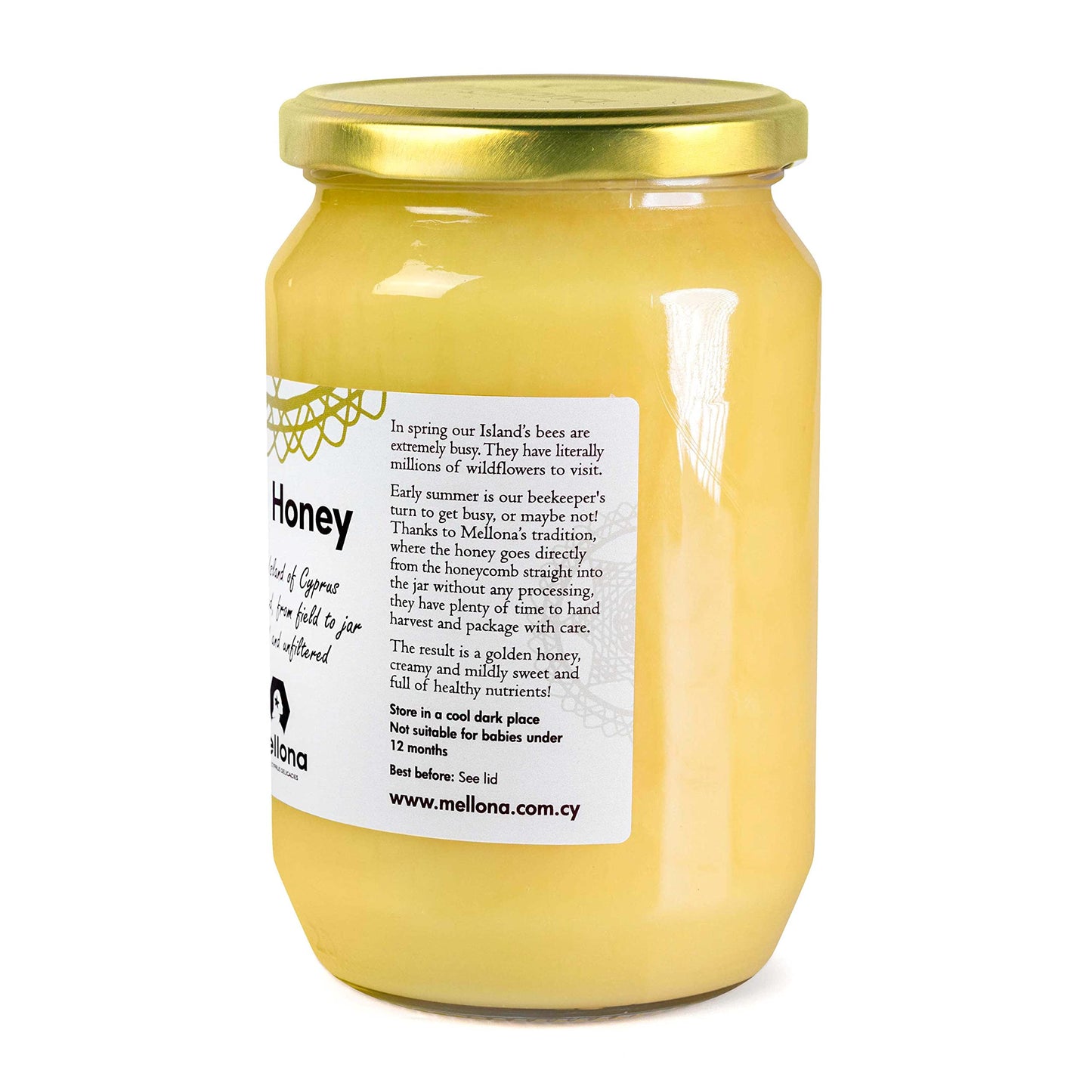 Mellona 100% Raw Honey Unfiltered  Natural Creamy Golden Honey Raw Unprocessed  Unheated & Unfiltered(1KG)