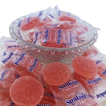 Sunkist Individually Wrapped Fruit Gems Soft Candy Grapefruit Flavor Only -1Lbs, (16 Oz)