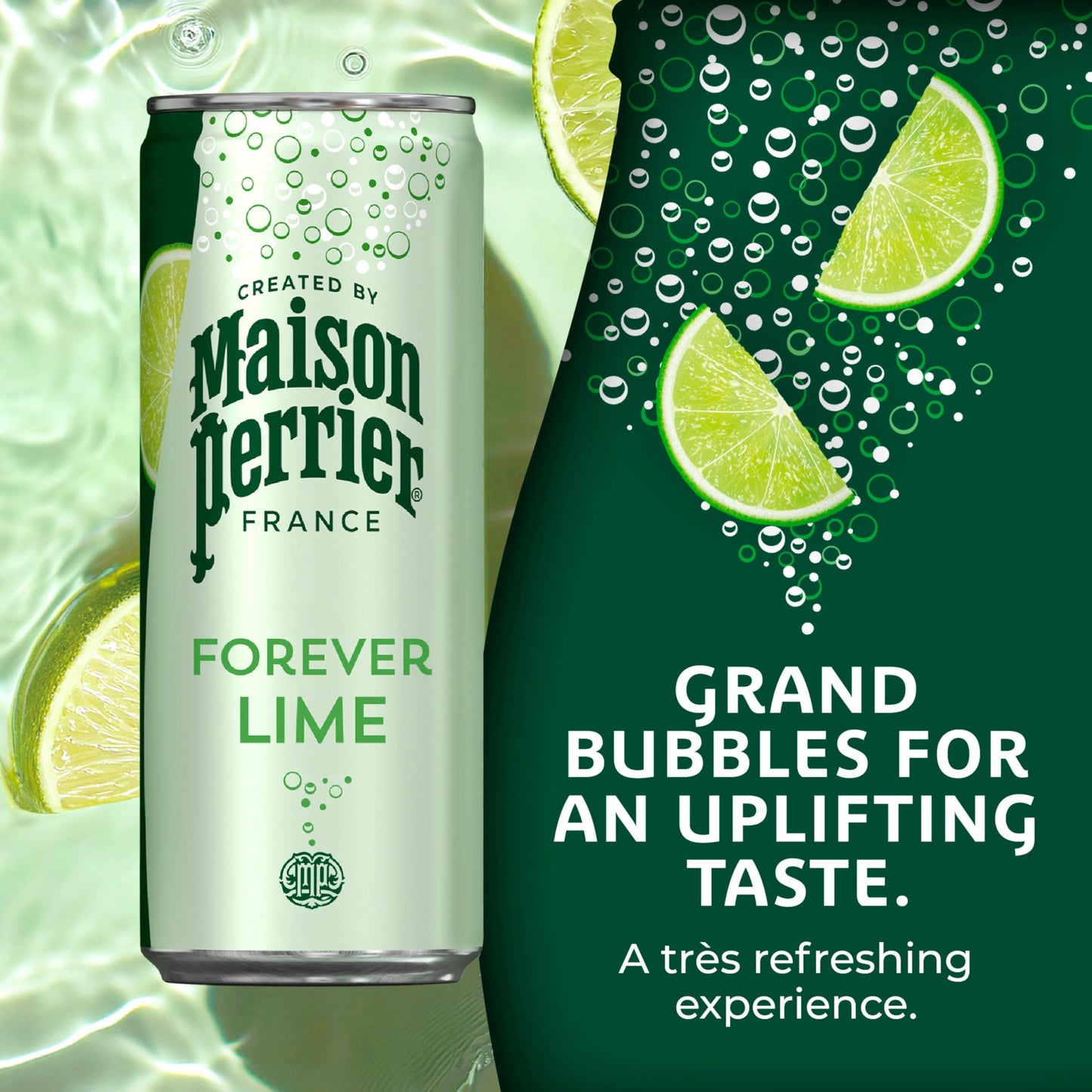 Maison Perrier Forever Lime Flavored Sparkling Water  11.15 Fl Oz Cans  8 Count  3 Pack 267.6 fl oz