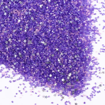 Purple Sanding Sugar For Baking, Pink Sanding Sugar, Sanding Sugar Metallic Silver Glitter Mix, Shimmer Silver Star Sprinkles, P