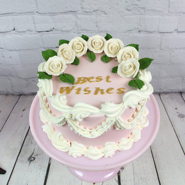 Global Sugar Art Premium Rose Edible Sugar Cake Flowers, White Medium Unwired, 25 Count By Chef Alan Tetreault