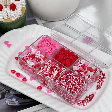 Valentines Sprinkles, 6 Mix Red Pink Heart Sprinkles, 6.53Oz Sprinkles For Cake Decorating, Heart Sprinkles Edible For Baking, I