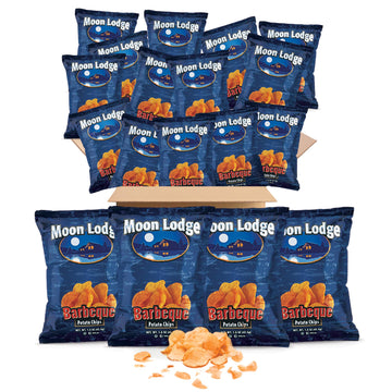 Moon Lodge 18 Pack Barbeque Potato Chips - BBQ Kosher & Halal Snacks for All Ages, Perfect for Parties & Movie Nights (1.5 Oz Ba