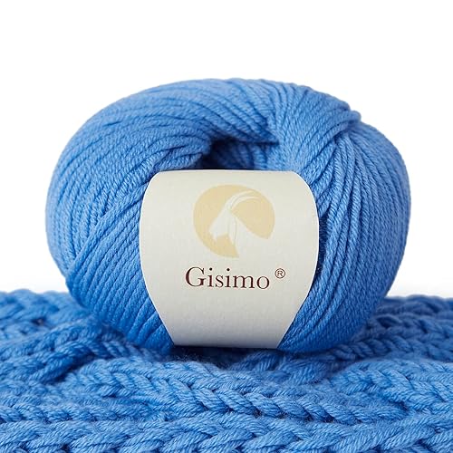 Gisimo 100 Merino Wool Yarn, 6-Ply Luxurious And Soft Yarn For Hand Knitting  Crocheting, 176 Oz50G, 127 Yds116 Meters (Blue, 1
