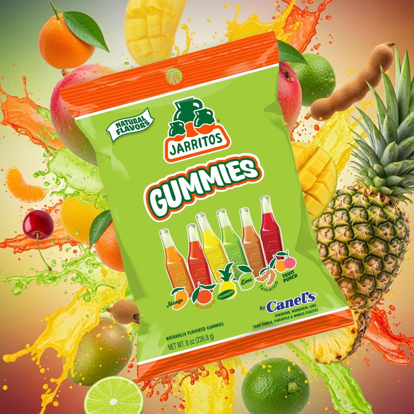 Deal Society Jarritos Gummies Candy - 4 Pack, 6 Fruity Flavors, Sweet & Chewy Snack, 8 x 9 x 2 inches