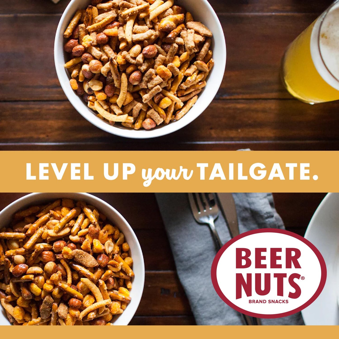 malt-inspired NUTS Original Bar Mix - Crunchy Pretzels, Cheese & Sesame Sticks, Roasted Corn Nuts, Peanuts - 26oz Resealable Jar