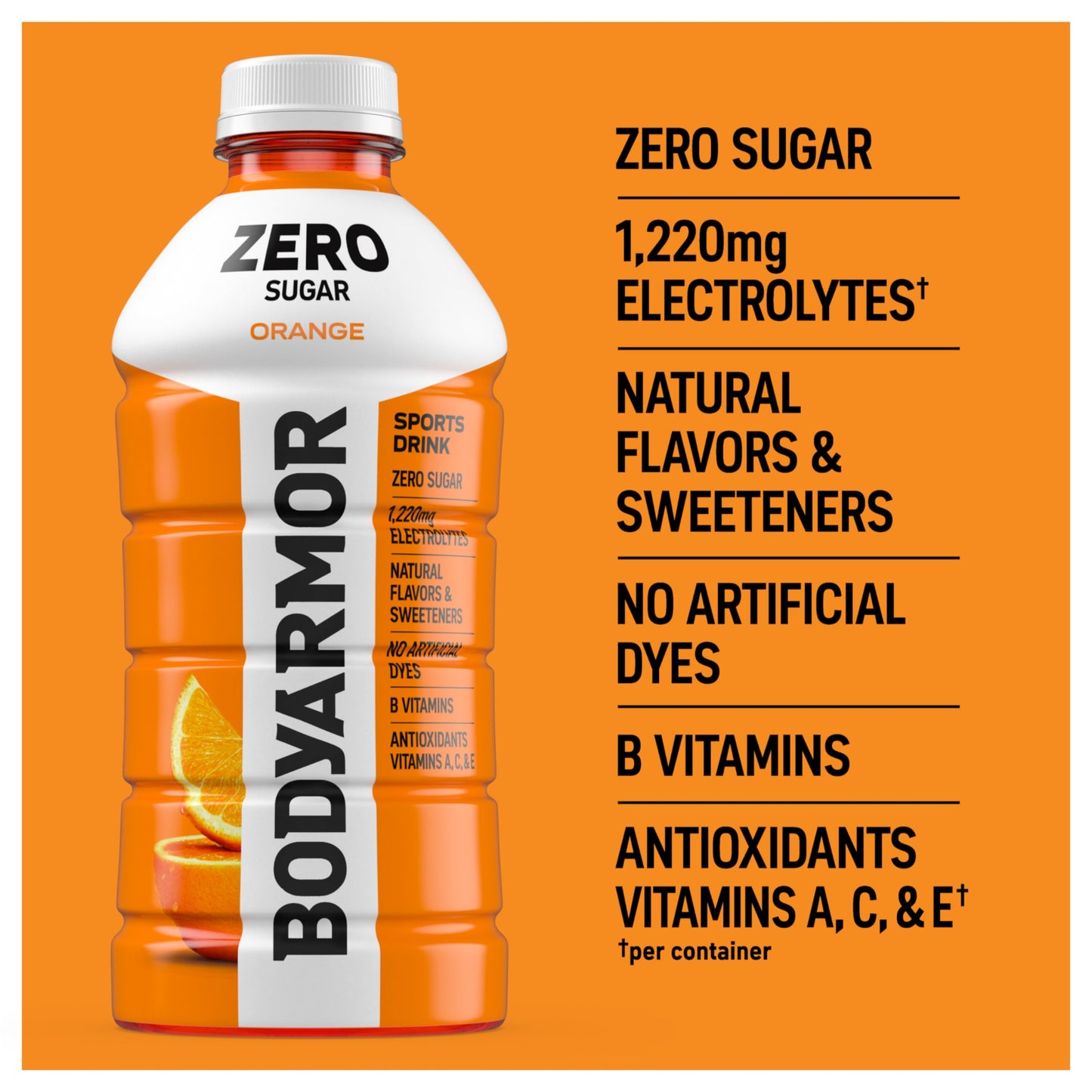 BODYprotective covering ZERO Sugar Orange Electrolyte Drink  Natural Flavors  28 Fl Oz Bottles (15 Pack)  B Vitamins & Antioxidants Sugar Free Hydration