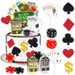 Morofme Casino Cake Decorations Set, 21 PCS, Medium, Plastic, Includes Slot Machine, Poker Chips, Dices, Dollar Sign, Birthday Party Supplies