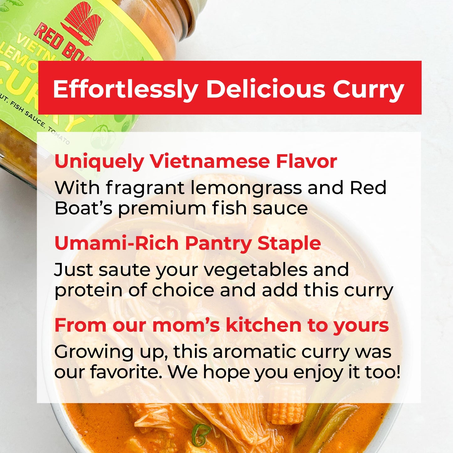 Red Boat Fish Sauce Lemongrass Curry, 12 oz - Complex Flavors, Simple Ingredients, Ready in 20 Minutes