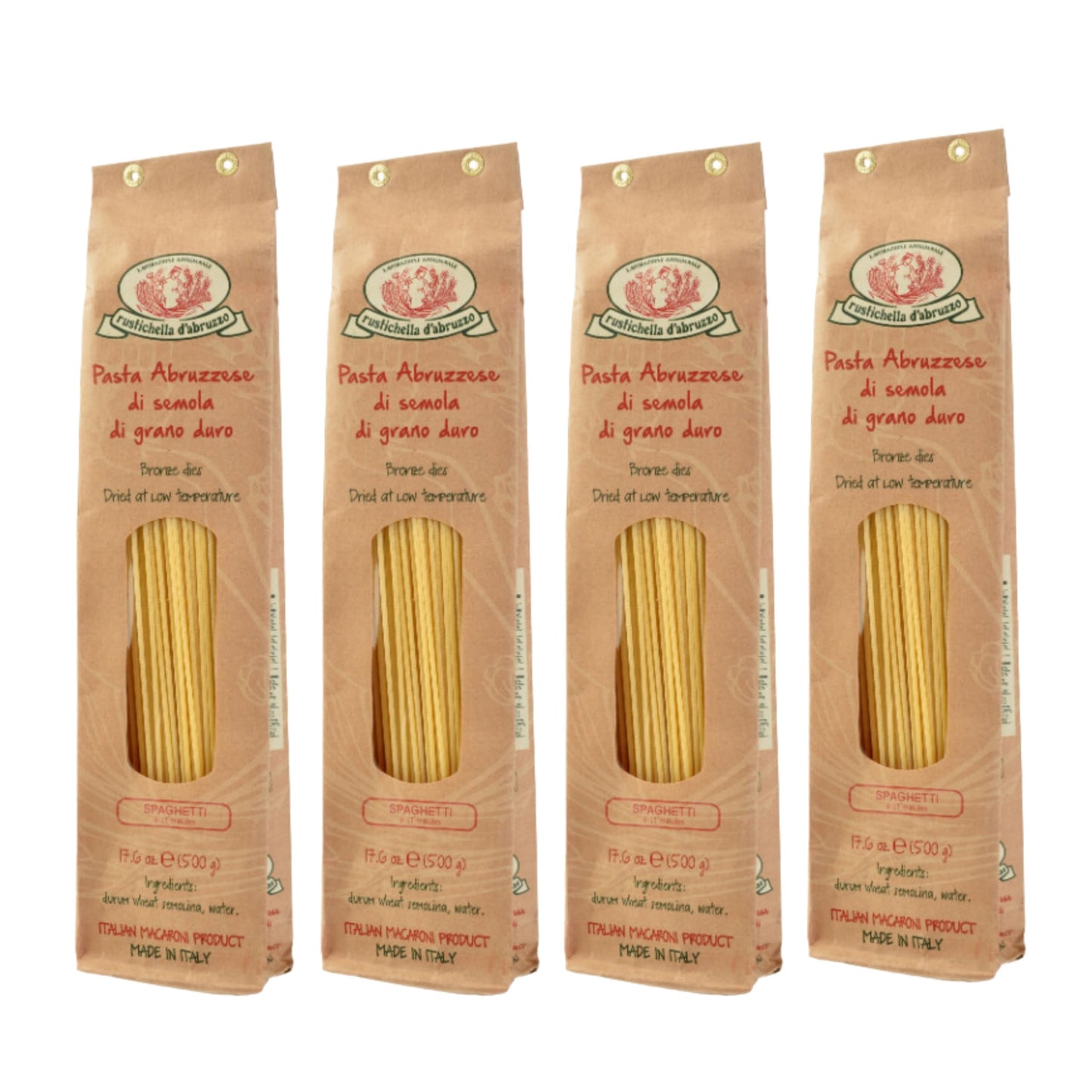 Rustichella dAbruzzo Spaghetti - Classic Italian Pasta, 500g Each, Perfect for Olive Oil Sauces, Cacio e Pepe & Carbonara