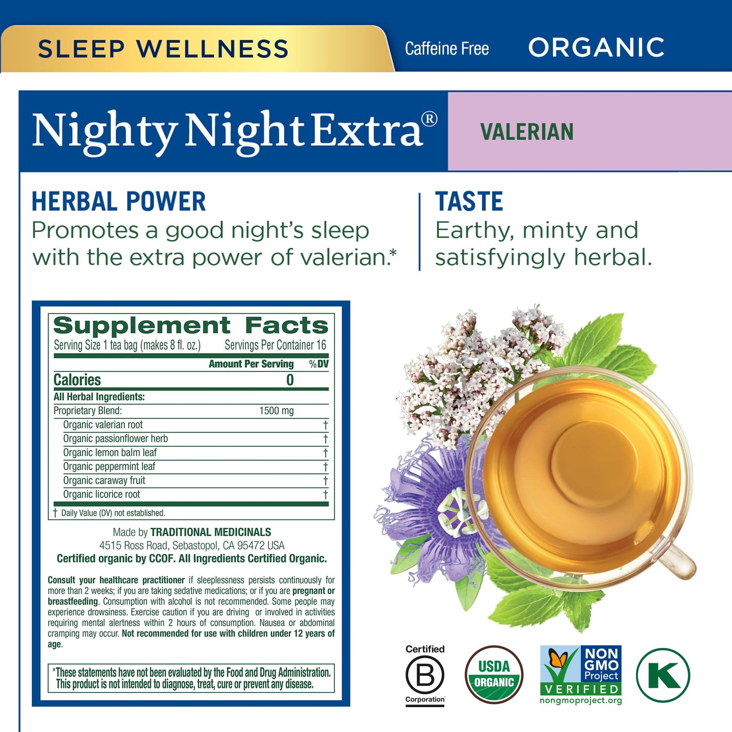 Traditional Medicinals Organic Relaxation & Sleep Herbal Tea Variety Pack, 96 Tea Bags, 16 Count (Pack of 6)