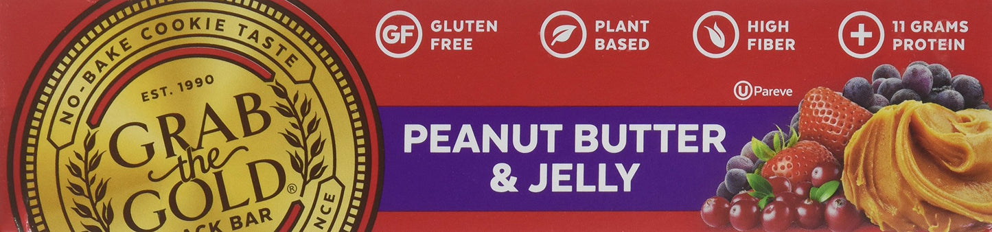 Grab The Gold Gluten Free Snack Bar, Peanut Butter & Jelly, 12 Count