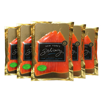 New Yorks Delicacy Smoked Salmon Nova - Pre-Sliced, Kosher, Gluten Free - 5 x 4 Oz.
