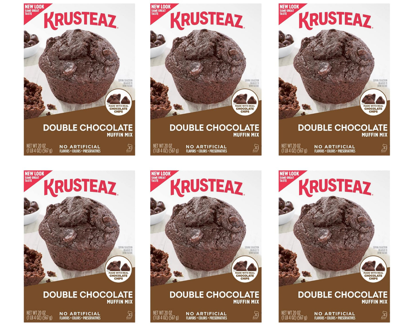 Krusteaz Muffin Mix, Double Chocolate Muffin Mix, Made With Real Chocolate Chips & No Artificial Flavors, Colors Or Preservative