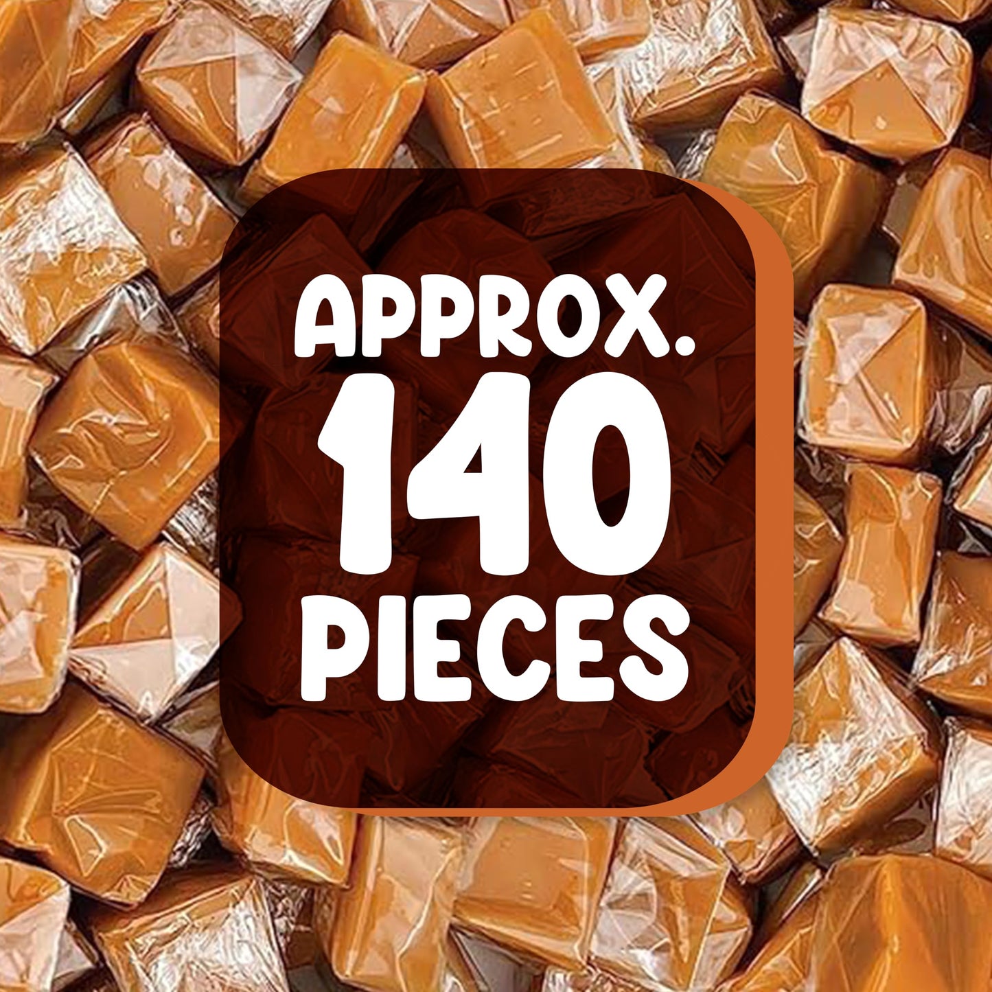 Vanilla Caramel Squares Individually Wrapped Candy - 2 Pounds Approx 140 Candy Melts - Christmas Candy Ideal Stocking Stuffers F