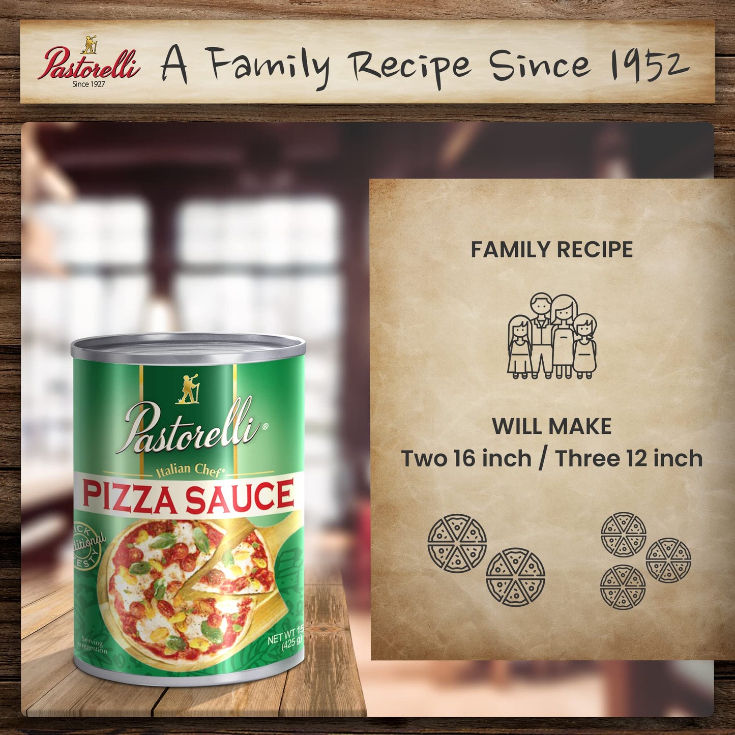 Pastorelli Pizza Sauce Italian Chef-15 oz