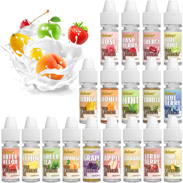 Food Flavoring Oil, 18 Flavors 100% Pure Natural Extract Liquid Oil - Water & Oil Soluble - Concentrated Candy Flavoring For Lip