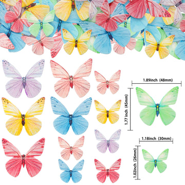 Gyufise 72Pcs Edible Cupcake Toppers - Butterfly Theme Cake Decoration For Baby Shower, Kids Birthday Party