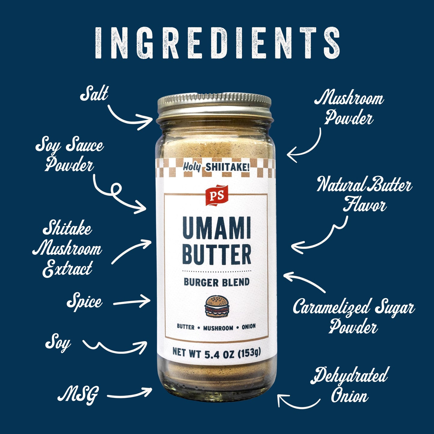 Ps Seasoning Umami Butter Burger Seasoning - All-Purpose Rub, Smash Burger And Steak Seasoning For Grilling, With Mushroom, Onions, Butter - Spice Rub Blend For Patties, Steaks, Chicken, Veggies, 5.4 Oz