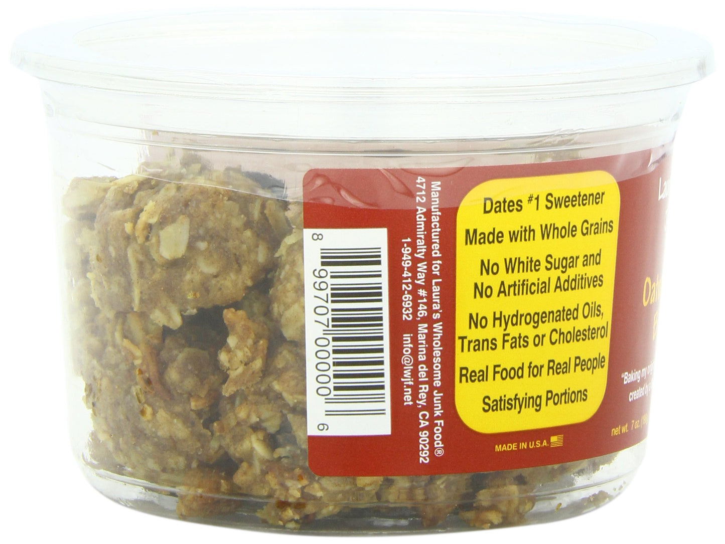 Laura's Wholesome Junk Food Cookie, Oatmeal Raisin, 7 Ounce (Pack of 6)