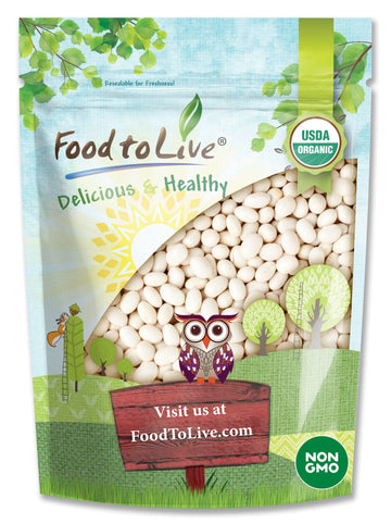 Food to Live Organic Navy Beans, Non-GMO, Kosher, Vegan, 16 Ounce