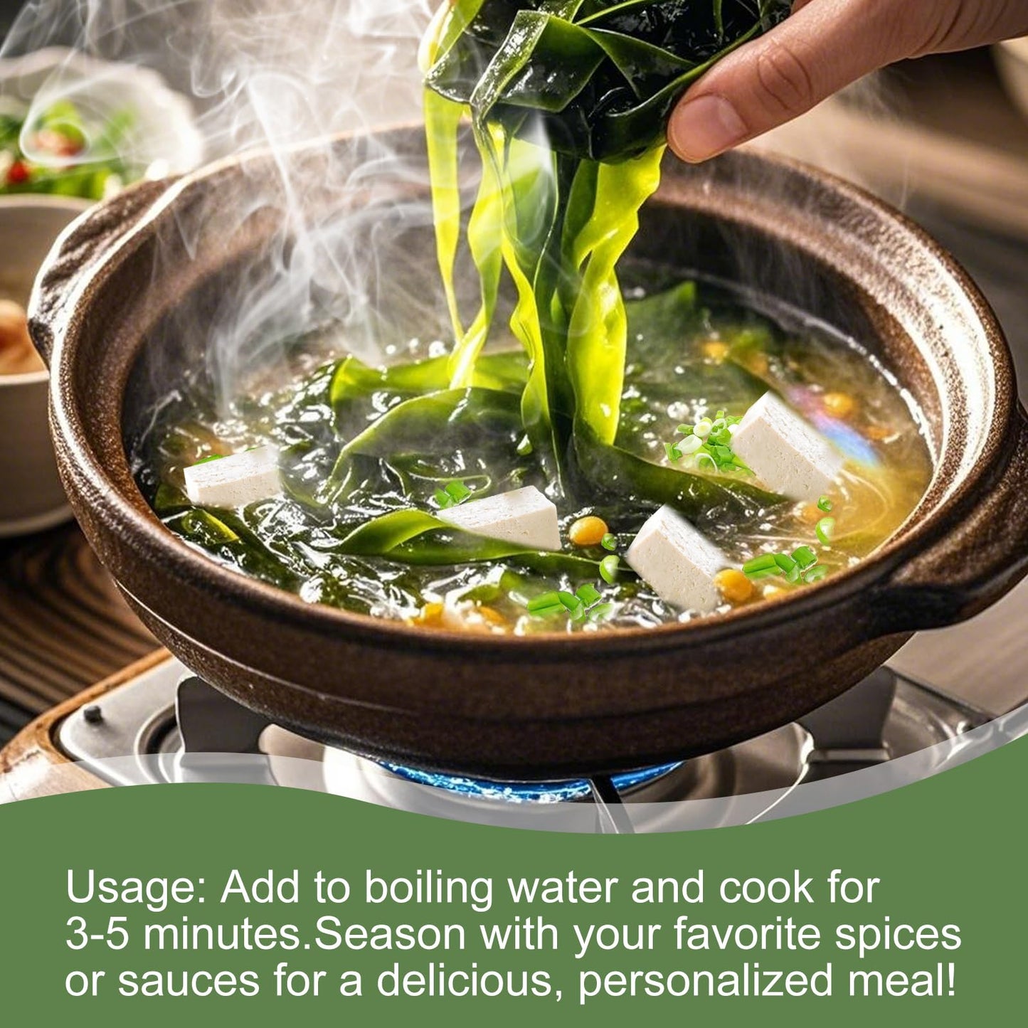 7Oz Bulk Dried Wakame Seaweed Miso Soup Kit - 100% Natural Dried Vegetables Tofu, Green Onion Mix For Japanese Ramen Flavor, Sou