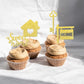 ZHUOWEISM Cupcake Toppers 36 PCS Gold Glitter Bamboo New Home Theme Decorations