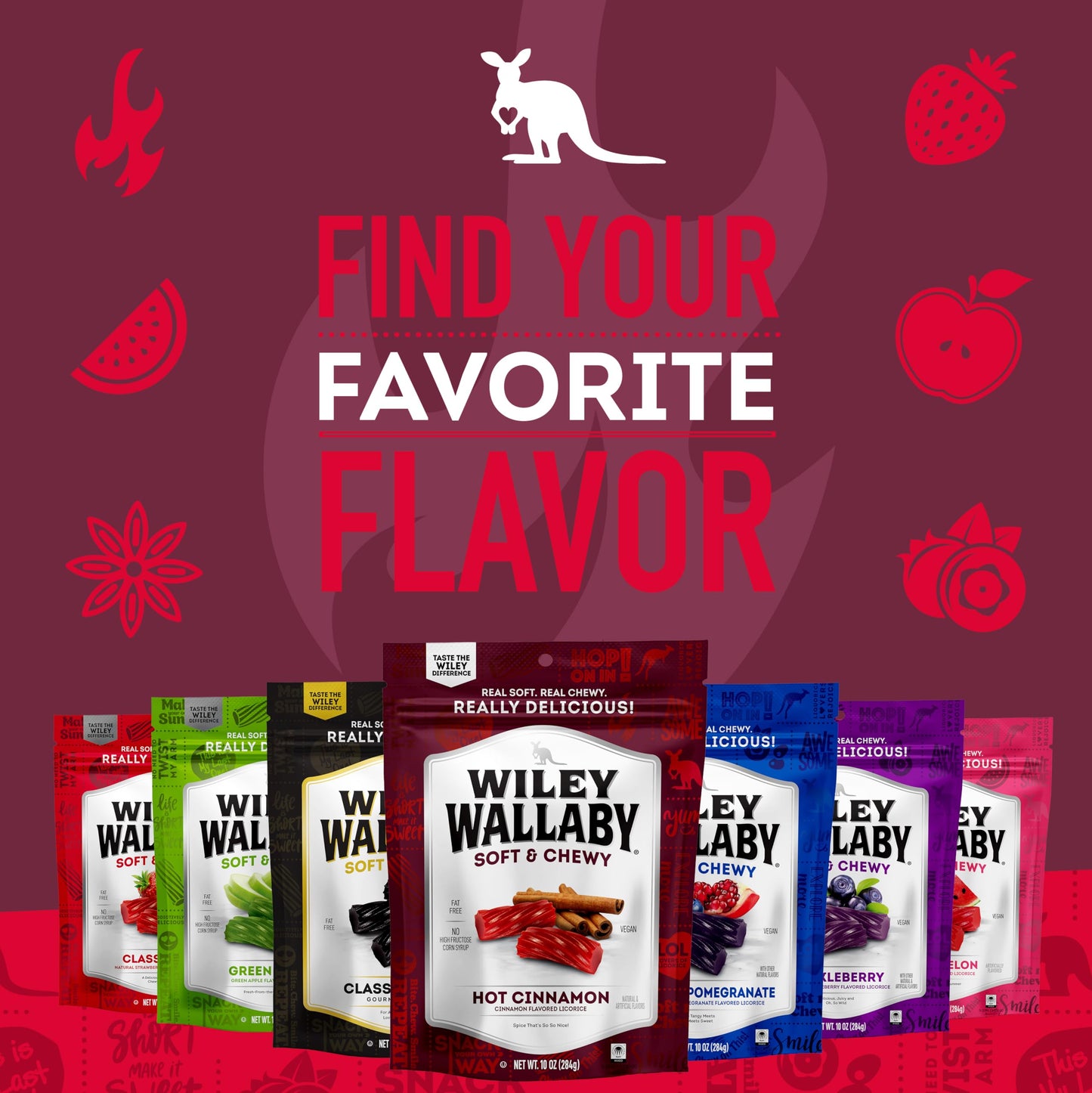 Wiley Wallaby Licorice 24 Ounce Classic Gourmet Soft & Chewy Australian Cinnamon Licorice Candy Twists, 2 Pack