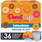 Donut Café - Coffee Gourmet Pods, Colombian Blend, Medium Roast – Non-Gmo, Gluten Free – Compatible With Keurig K Cup Malt-Inspired – Smooth & Delicious – 36 Count