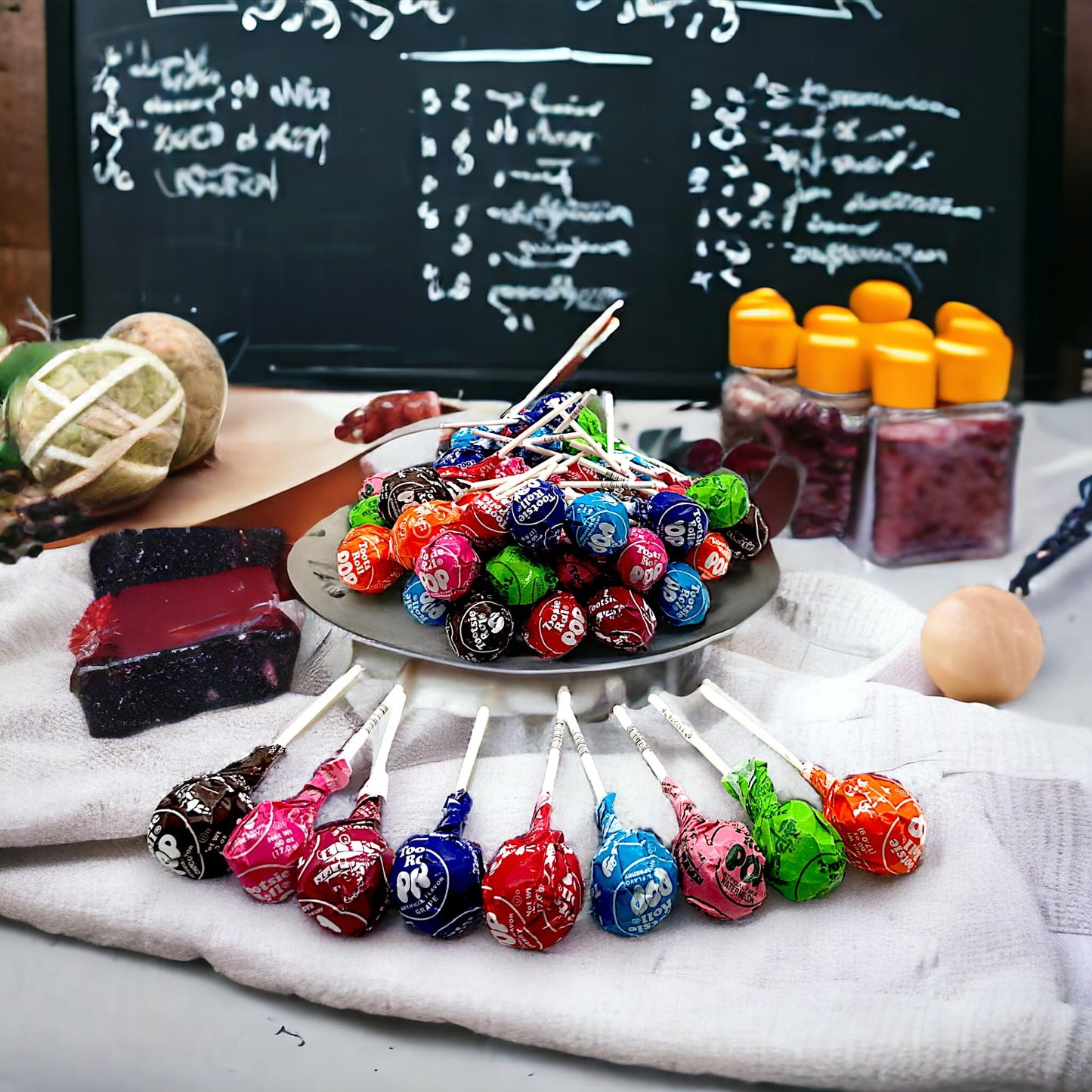 KLUB BULK Tootsie Roll Lollipops - Assorted Fruit Flavors with Chocolate Center, 1 lb, Individually Wrapped, Peanut & Gluten Free