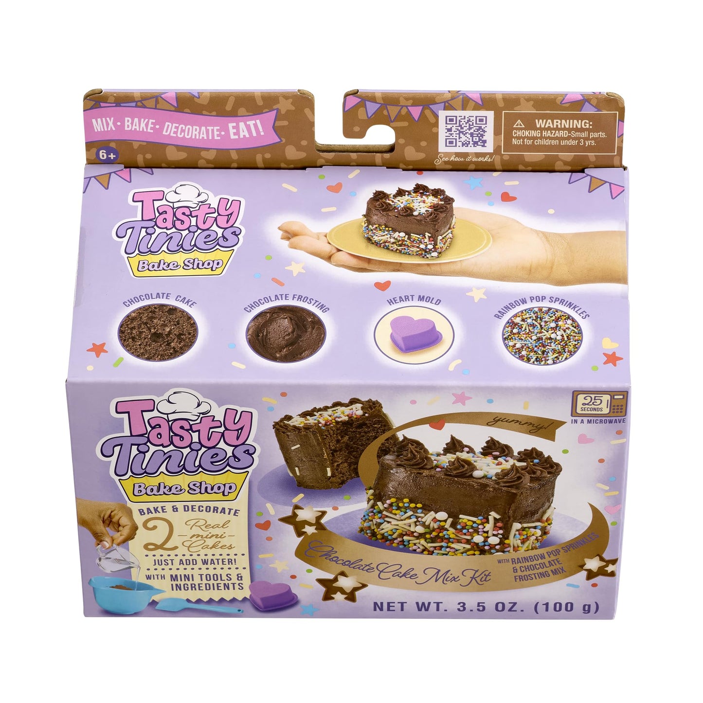 Goliath Tasty Tinies Bake Shop Chocolate Cake Mix Kit with Rainbow Pop Sprinkles & Chocolate Frosting Mix | Bake & Decorate 2 Re