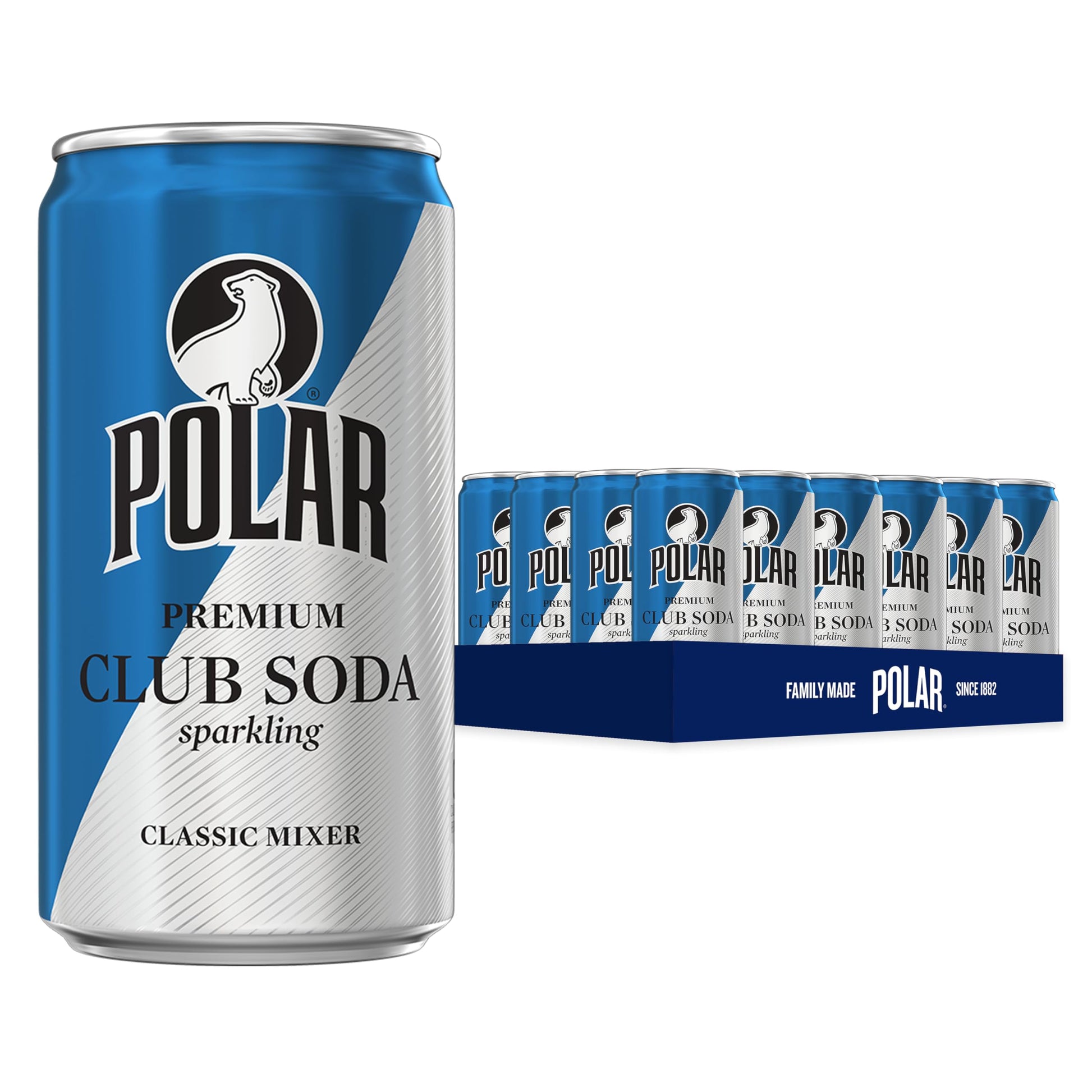 POLAR Club Soda - Carbonated Beverage - 7.5oz Can