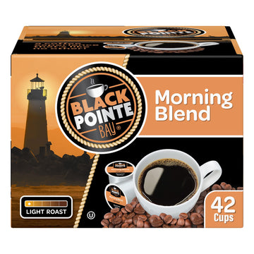 Black Pointe Bay Coffee Pods, Morning Blend Light Roast, 42 Count for Keurig K-Cup Brewers