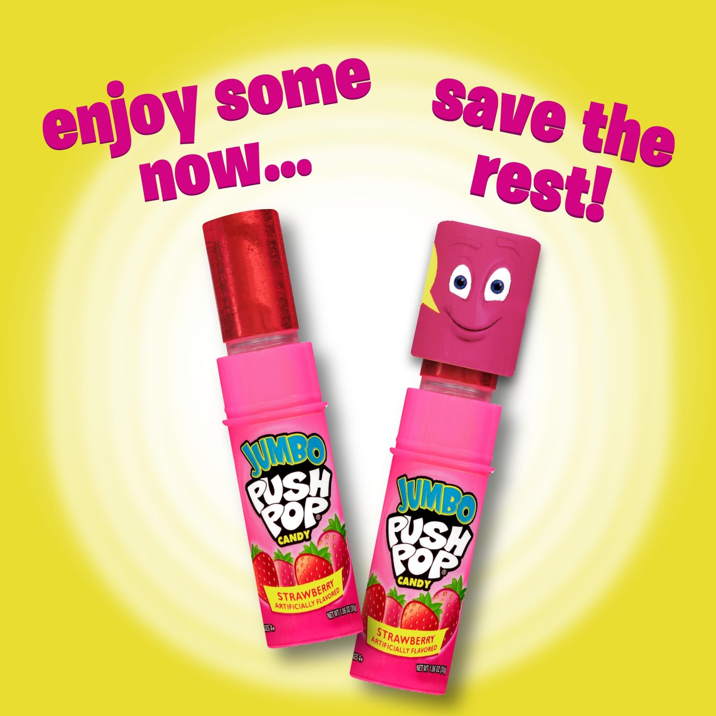 Push Pop Jumbo Lollipop Assorted Flavors, 5 Count